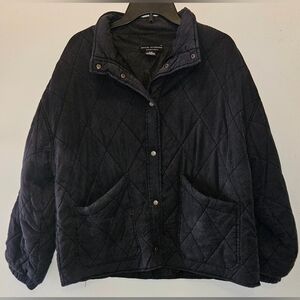 Social Standard Womens Black Quilted Puffer Jacket
